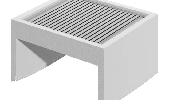 Moderne weiße Tischplatte mit Schlitzmuster